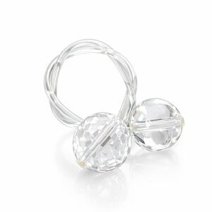 Vintage Clear Twisted Acrylic Bauble Double Ball Statement Ring